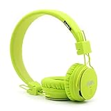 Kids Wireless Bluetooth 4.2 Headphones, GranVela X2 Lightweight Retro Foldable Multifunction Headphones with FM Radio, TF Card Mp3 Player and Microphone (Lemon Green)