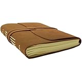 Classic Genuine Leather Journal by Rustic Ridge - Handmade Leather Diary/Notebook / Sketchbook - Great for Travel Writing and Sketching 5" x 7" - Russet Brown