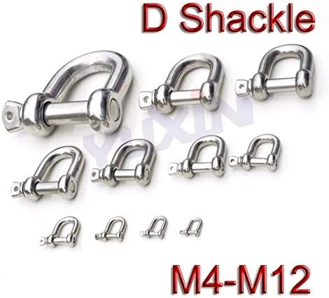 M4-M12 100% A2 Stainless Steel 304 D-Type Dee Shackle, Antirust D Shackle, SUS 304 M4-M12 Dee Shackle M4 10Pcs