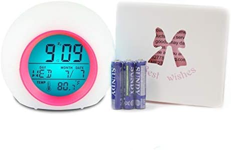 Alarm Clocks Bedside Non Ticking LED Multi Alarm Digital Sunrise Alarm Clock Light with Multi-Colorful Night Light for Adults, Kids, Toddlers, Teens Christmas Gifts