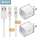 Phone Charger 10ft Cable with Wall Plug (4 in 1), YANME 2 Port USB Wall Charger Adapter Block with 10 Feet Long Charging Cord Compatible with Phone Xs/Xs Max/XR/X 8/7/6/6S Plus SE/5S/5C, Pad, Pod
