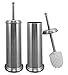 LDR Toilet Brush and Canister Metal Stem - Brushed Nickel Finish - Rust Resistant Construction - Slim Compact Design for Small Spaces - 2 Pack