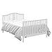Graco Solano 4-in-1 Convertible Crib With Mattress, White, Converts to Toddler Bed Day Bed or Full Bed, Three Position Adjustable Height Mattress (Premium Mattress Included)