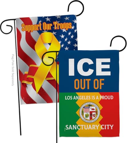 ICE Out of Los Angeles Flag Support Our Troops Wall Hanging Decor Home Poster P…