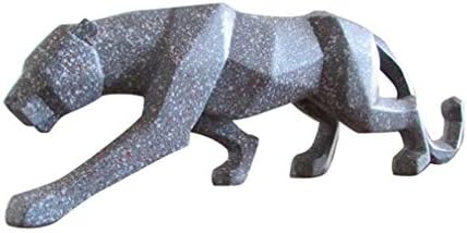YUHUAWYH Modern Art Collectible Figurines Resin Leopard Sculpture Panther on The Prowl Statues for House Office Decoration