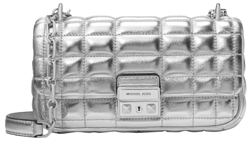 Michael Kors Tribeca Small Convertible Chain Shoulder Bag, Silver
