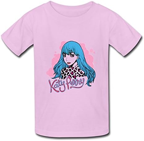 Youth Katy Perry Cartoon Kids Boys And Girls T-Shirt - S Pink