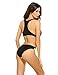 Ekouaer Stylish Women Sexy One-Piece Bikini Patchwork Swimwear Swimsuit Bathing Suits