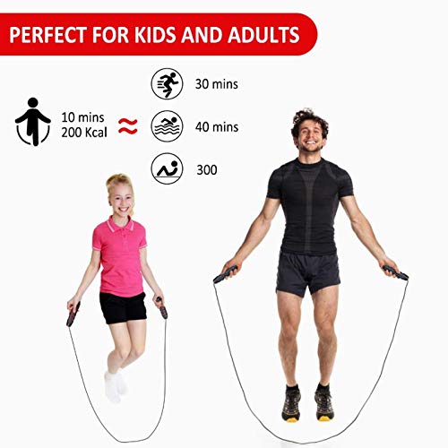 image for Feeke Jump Rope Tangle-Free with Ball Bearing,Adjustable Jumping Ropes