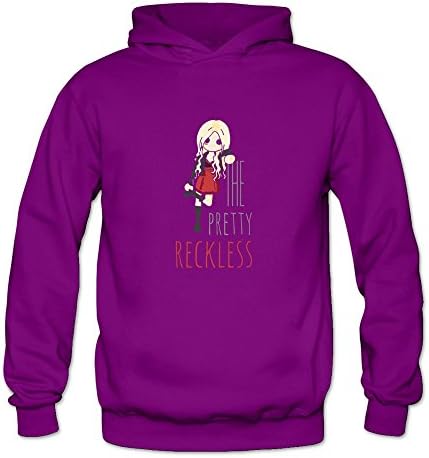 GYKU Women's The Pretty Reckless Long Sleeve Hooded Sweatshirt Size XXL Purple,100% Cotton