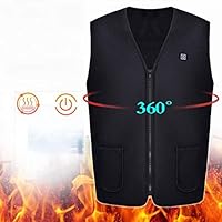 Yogaua Electric Heated Vest Washable Warm Jacket Cold-Proof Heating Clothes with USB Charging,Lightweight Warm Vest for Outdoor Camping/Hiking/Golf (XL)