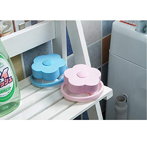 UNAOIWN Reusable Washing Machine Filter net lint Trap with Laundry Ball Pet Fur Remover Hair Catcher Fabric Softener Pouch Flower Floating lint mesh （6 Pack) - Thumbnail 6