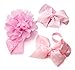 Baby Girl Gifts - Elastic Lace Headbands with Flower and Bows. Best Hair Accessories for Newborn, Infant, Toddler and Older Kids. Cute Birthday or Baby Shower Gift. Soft and Stretchy Pink Head Bands.