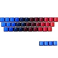 TINTON LIFE Gradient 37 Keys PBT Backlit Keycaps Set for Mechanical Keyboard(Gradient Blue+Red)