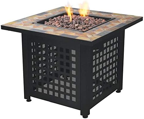 Endless Summer Liquefied Petroleum Square Outdoor Firetable with Lava Rocks