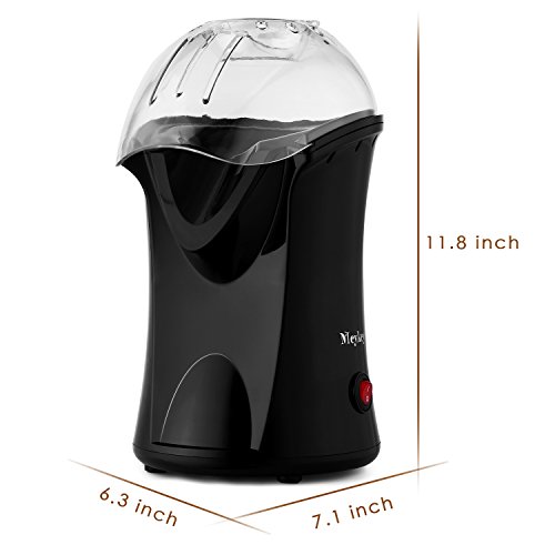 Hot Air Popcorn Poppers 1200W Popcorn Makers with Measuring Cup and Top
