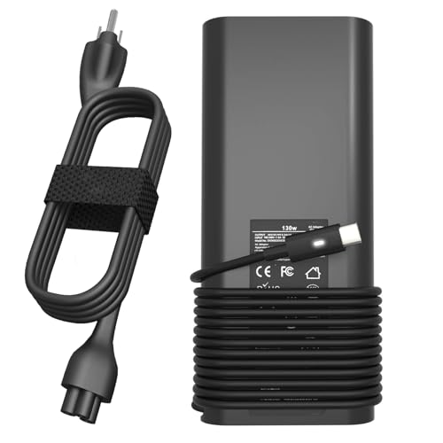 130W USB Type C Laptop Charger Compatible with Dell XPS 15 17 9500 9510 9520 9530 9700 9710 9720 2in1,Precision 5550 5560 5530 5570 5470 5480 5760,Latitude 5431 5531 AC Adapter Computer Power Cord