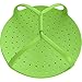 iCooker Vegetable Steamer [Heat Resistant] - Premium Quality Silicone Steamer Microwave Basket For Healthy Cooking - Best Steaming Bowl Pot With Locking Handles (Green)