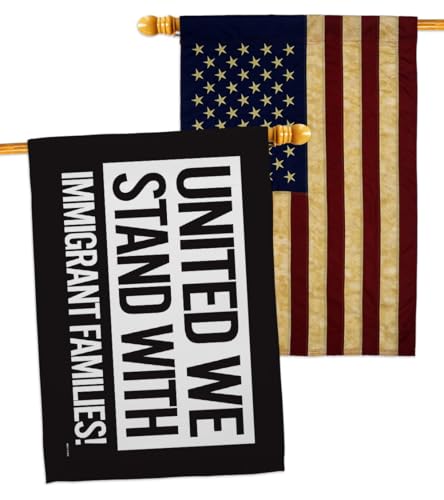 Abolish ICE United We Stand with Immigrants Flag Vintage American Flags for Out…