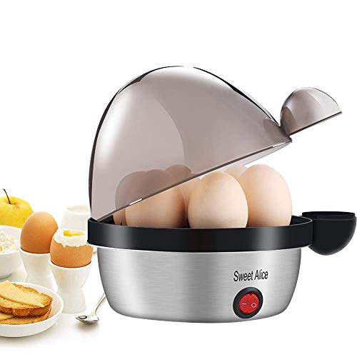 Sweet Alice Egg Cooker, Electric Egg Cooker with 7 Eggs Capacity, Noise Free Multifunction Egg