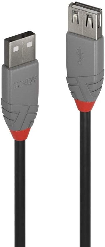 Lindy USB 2.0 Type A Extension Cable 0.2m , USB A Male to A Female Cable,Data Transfer Compatible for Printer PC, Laptop
