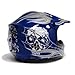 TMS Youth Kids Blue/silver Skull Dirt Bike Motocross Helmet Mx (Large)