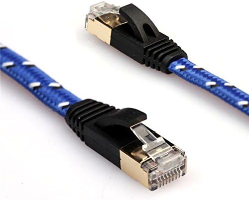 Damark 1.8m Ultra Flat CAT-7 10 Gigabit Ethernet Cable Modem Router RJ45 Nylon Braided Jacket Ethernet Cable for LAN Network