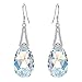 EleQueen 925 Sterling Silver CZ Teardrop Bridal Hook Dangle Earrings Made with Austrian Crystal for Women, Valentine's Day/Mother's Day/Christmas Jewerly Gift for Girlfriend/Mom, Sterling Silver Cubic