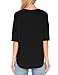 ALLY-MAGIC Women's 3/4 Sleeve T-Shirt O-Neck Casual Loose Top Cotton Blouses