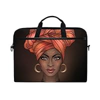 Laptop Bag Briefcase Shoulder Messenger Tablet Bag African American Woman Business Carrying Handbag Working Computer Bag Fit 15-15.4 inch Macbook