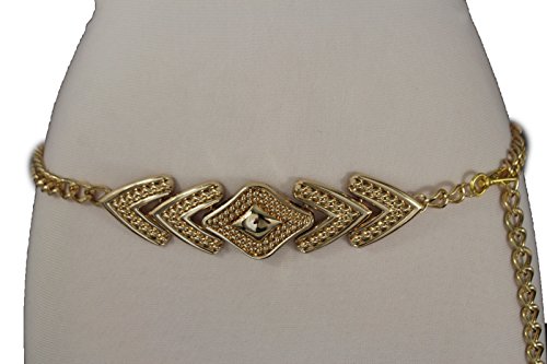 TFJ Women Fashion Metal Chains Belt Hip High Waist Gold Long Buckle Plus Size M L Xl