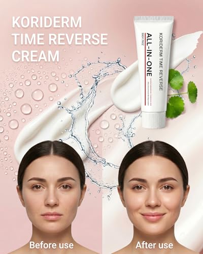 Koriderm Time Reverse Korean Skin Cream All-In-One for Face with Centella Asiatica Formula Collagen Hyaluronic Acid, Hydrating Moisturizer Nourishing Firming Fast Absorbing for Dry & Sensitive Skin