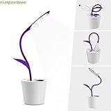 Furnizone Cute Desk Lamp Kids Night Light Flexible Dimmable Touch Lamp Bedside Book Light Study Lamp with Pencil Holder USB Rechargeable Purple