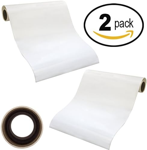 WEEDS EASILY 2 PACK WHITE MATTE ADHESIVE VINYL 12" X 8' ROLLS of Non-Stretchy, Made in USA for Cricut, Silhouette Cameo, Oracal Vinyl Cutters, Printers, Letters, Decals, Signs by Angel Crafts