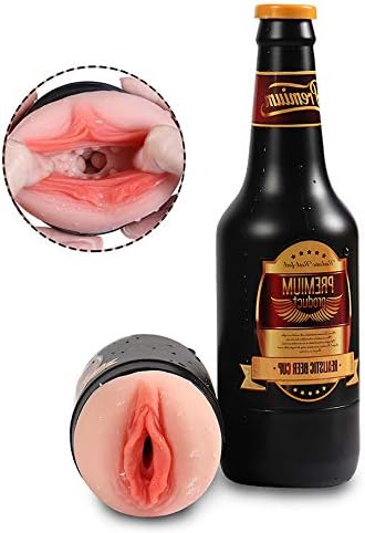 Male Piston Toys Ultra Soft Stimulating Pusseys for Hands-Free Play with Pocket-Size Model Gifts for Boyfriend and Husband (Beer Bottle Shape)