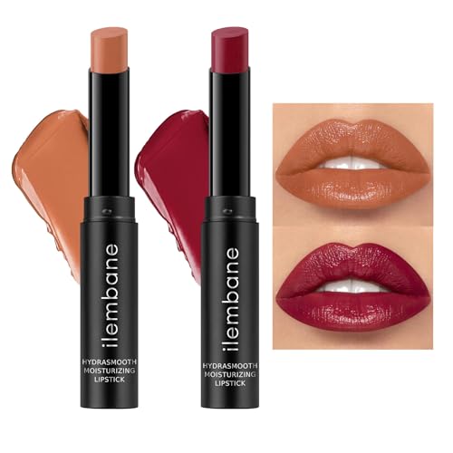 ilembane Hydrating Lipstick Set, Caramel Nude & Plum Red Tinte... 41f4NXzWyxL