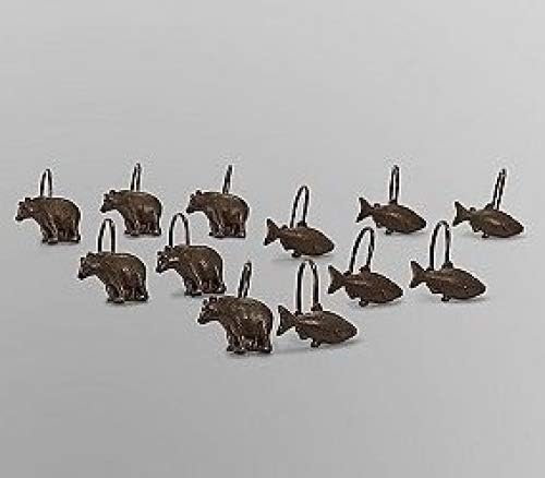 Amazon Com Bear And Fish Shower Curtain Hooks Home Kitchen