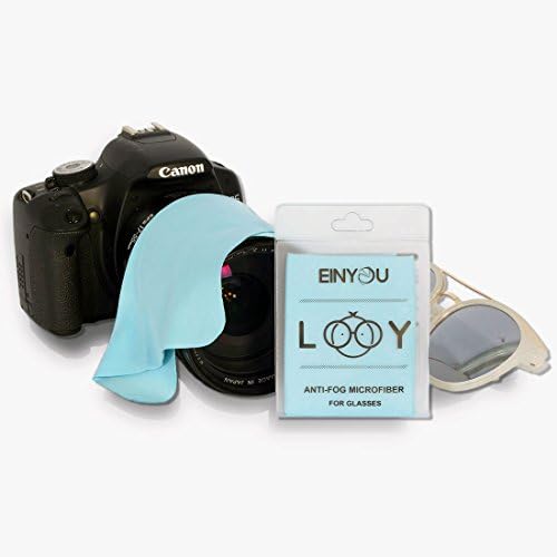 EINYOU Anti-Fog Microfiber Cleaning Cloths For Camera Lens, Glasses, Sunglasses, Goggles and Other Delicate Surfaces (Blue)