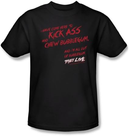 They Live - Mens Chew Bubblegum T-Shirt, Size: X-Large, Color: Black