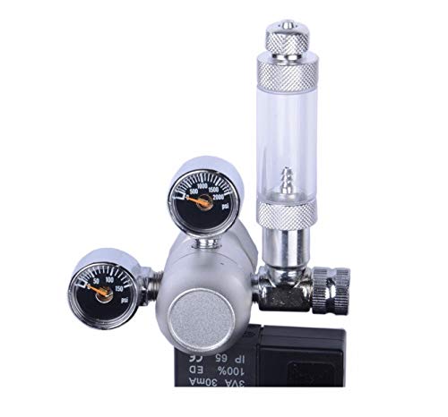 MOD Complete MDC99005 CO2 Regulator Aquarium Mini Stainless Steel Dual Gauge Display Bubble Counter and Check Valve w/Solenoid 110V Fits Standard US Tanks - LP150 PSI - HP2000 PSI Accurate - Thumbnail 4