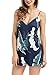 Sidefeel Women V Neck Halter Printed Casual Strap Dress Small Blue