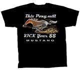 Ford Mustang T-shirt This Pony Will Kick Your SS, Black, Large