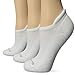 No Nonsense Women's Mesh No Show Socks with Back Tab, White, One Size (3-Pack)