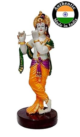 Fabzone Lord Krishna Idol Krishan with Statue God Makhan Chor/Balgopal Handicraft Spiritual Showpiece Figurine (Multicolor) (29 cm)