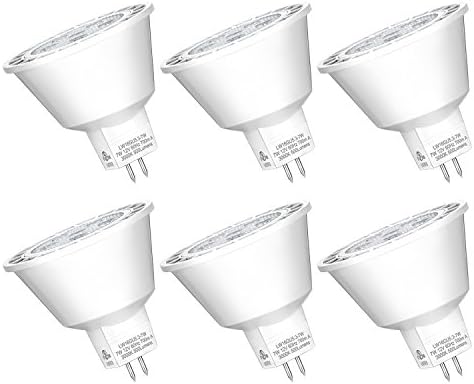 Luminwiz MR16 LED Bulbs,GU5.3,7W=50W Equivalent,500lm,3000K Warm White,40°Beam Angle,UL Listed Recessed Track Light Flood Light Bulbs,6-Pack