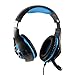 Edal Gaming Headset for PS4 PSP Xbox one, Led Light GM-1 Headphone with Microphone and Free Adapter Cable (Black+Blue)
