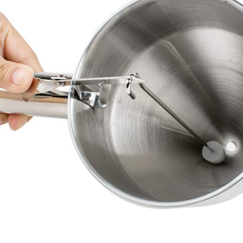 Denshine Donut Cupcake Waffle Batter Dispenser Funnel, Confectionery Funnel, Pancake Batter Dispenser Maker Helper With Rack Home Kitchen DIY Baking Decorating Tool Funnel 1000ml Stainless Steel - Thumbnail 4