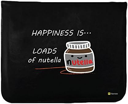 Hamee 8-Inch Tabcase Black Leather Tablet Case / Sleeve / Pouch for All-New Kindle E-reader Nutella Love