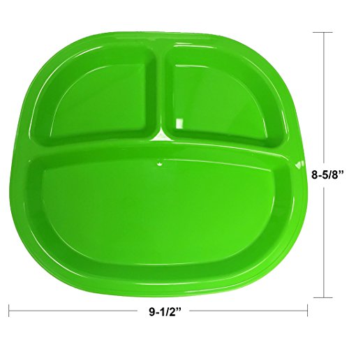 image for US Acrylic 3-Compartment Divided Plastic Kids Tray | set of 12 in 4 As