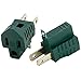 Katzco 3-Prong to 2-Prong Grounding Adapter Plug - 2 Piece for Wall Outlets - Converters for Outlets, Electrical, Household, Workshops, Industrial, Machinery, Appliances - UL Listed, Gray, Polarized